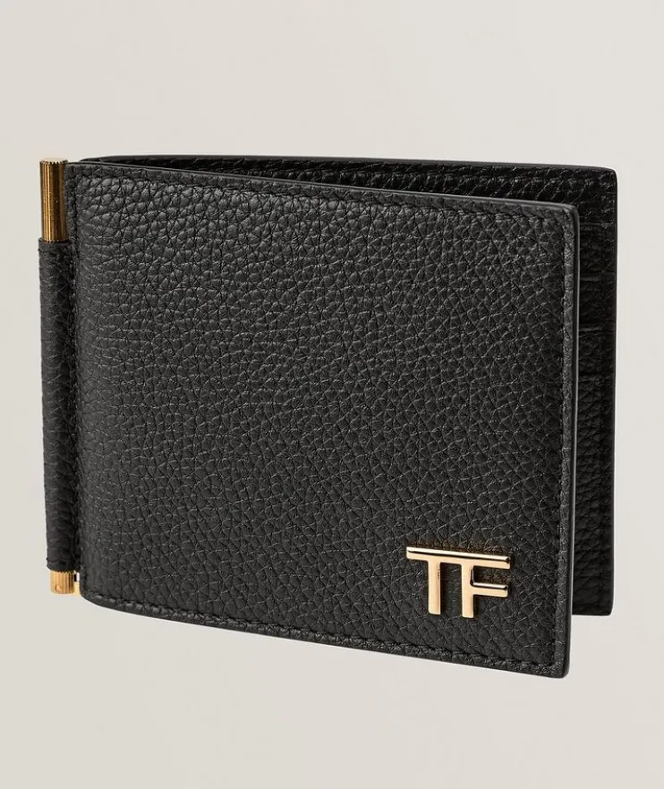 Soft Grain Leather Money Clip Wallet