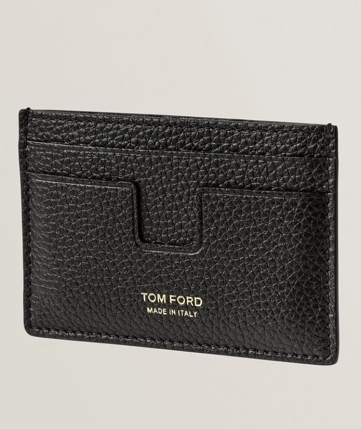 Soft Grain Leather T Line Classic Cardholder