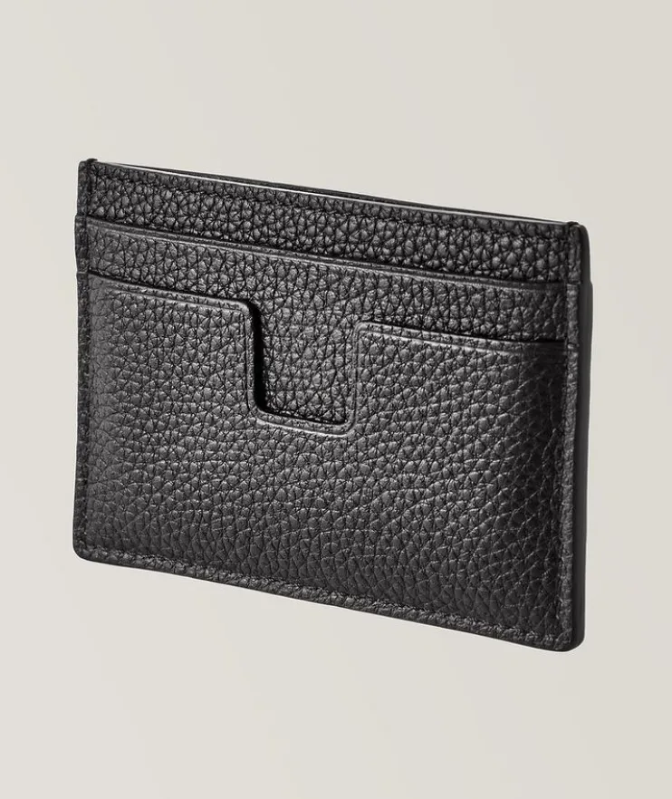 Soft Grain Leather T Line Classic Cardholder