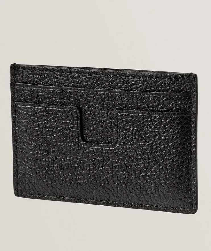Soft Grain Leather T Line Classic Cardholder