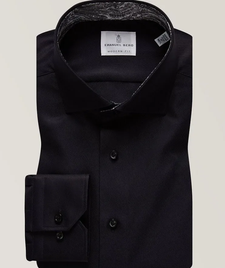 Solid Cotton Twill Dress Shirt