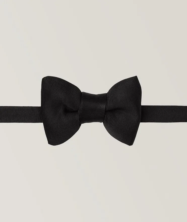Solid Grosgrain Silk Bow Tie
