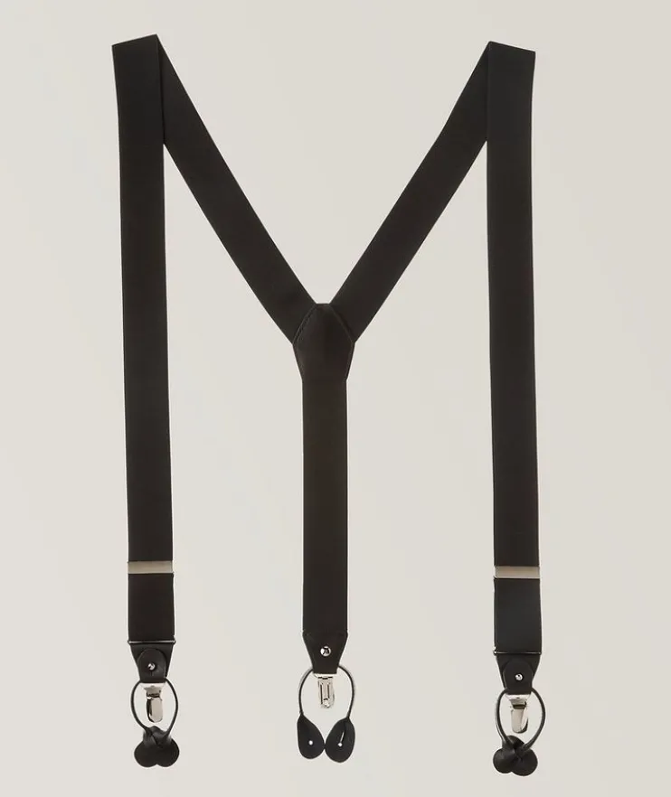 Solid Leather Suspenders