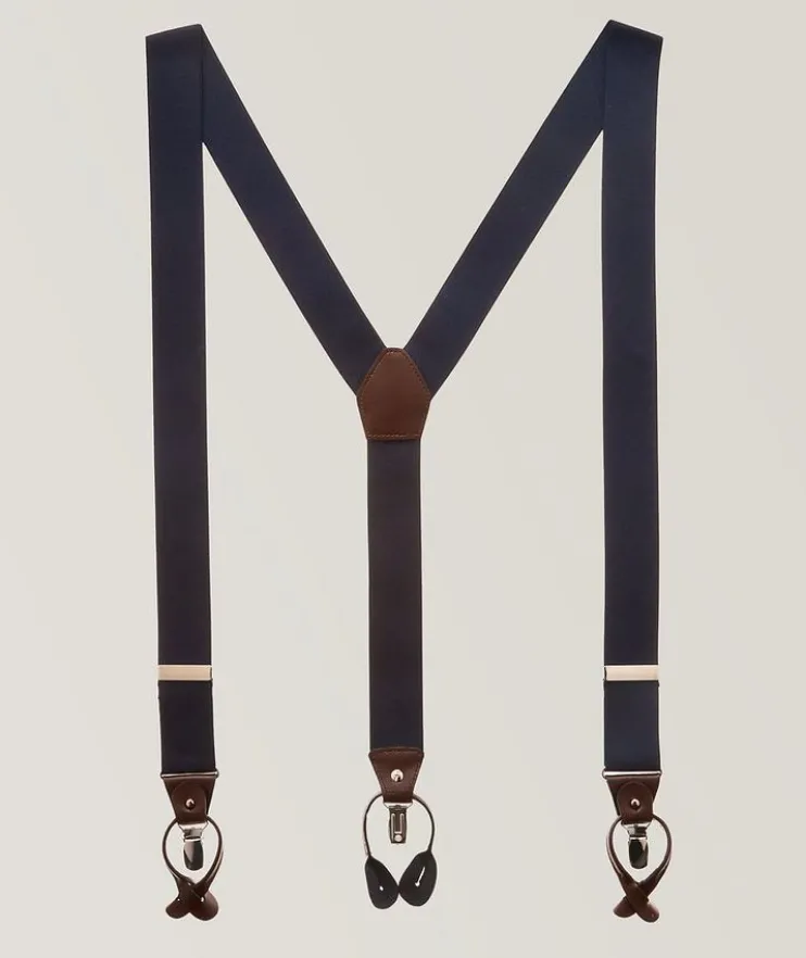 Solid Leather Suspenders