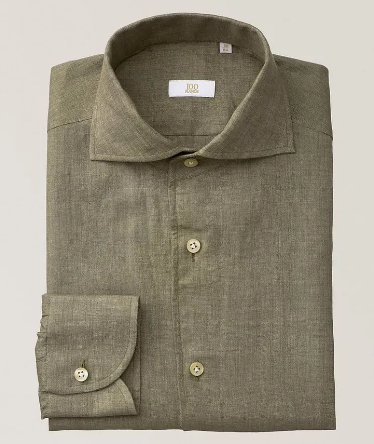 Solid Linen Dress Shirt