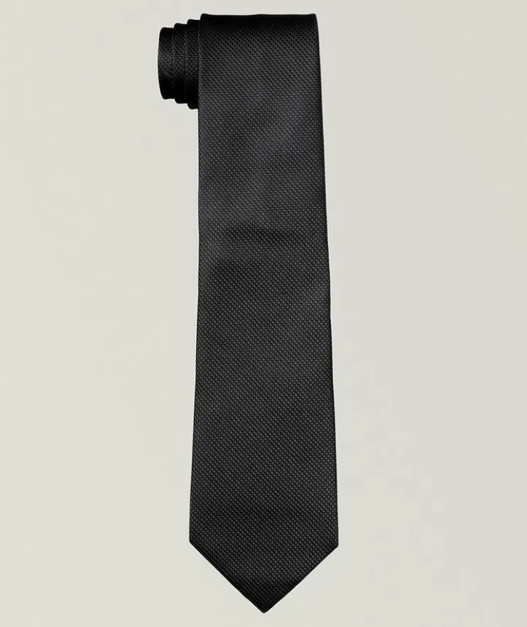 Solid Natte Woven Silk Tie
