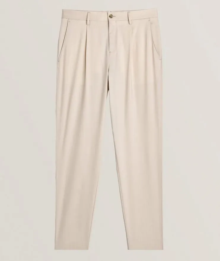 Solid Stretch-Lyocell Dress Pants