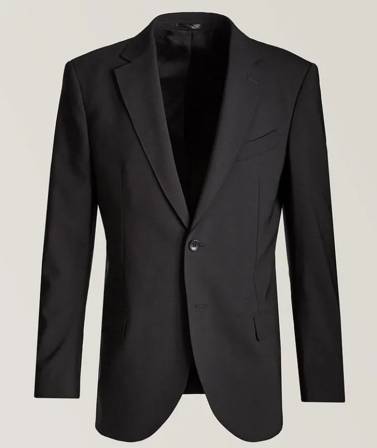 Solid Wool Three-Piece Suit