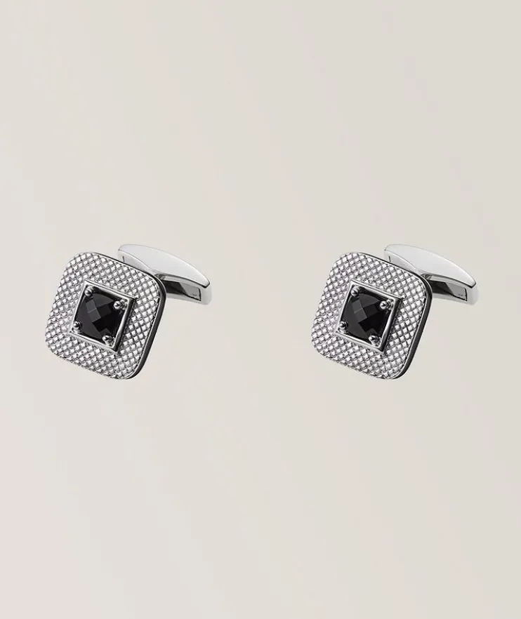 Spinal Stone Sterling Silver Cufflinks