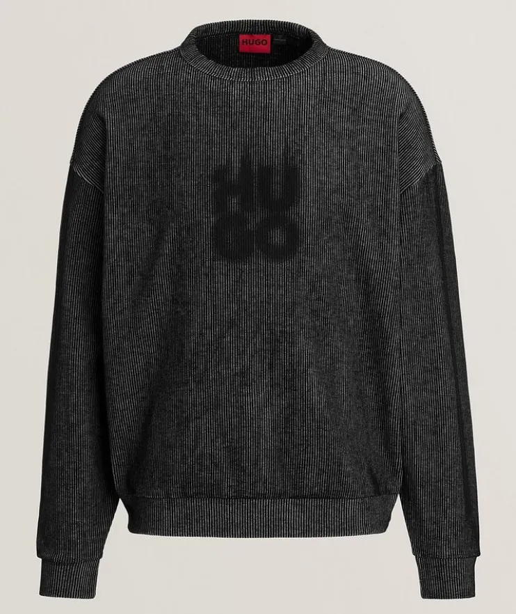 Stacked Smoke Logo Ribbed Sweatshirt