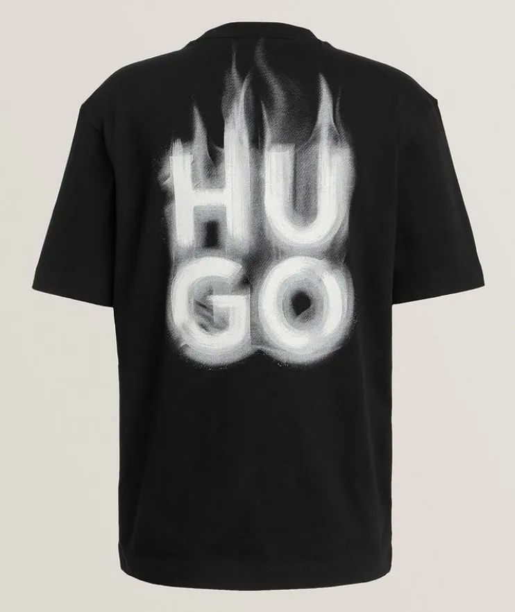 Stacked Smoke Logo Cotton T-Shirt