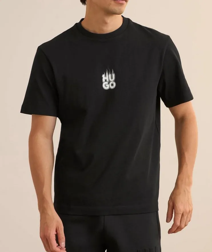 Stacked Smoke Logo Cotton T-Shirt