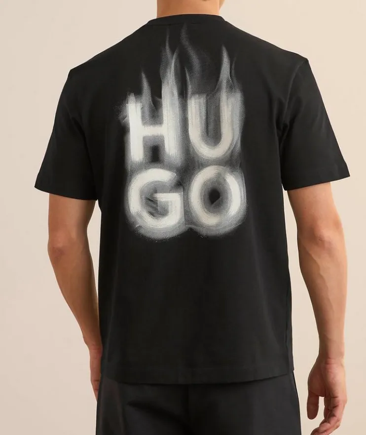 Stacked Smoke Logo Cotton T-Shirt