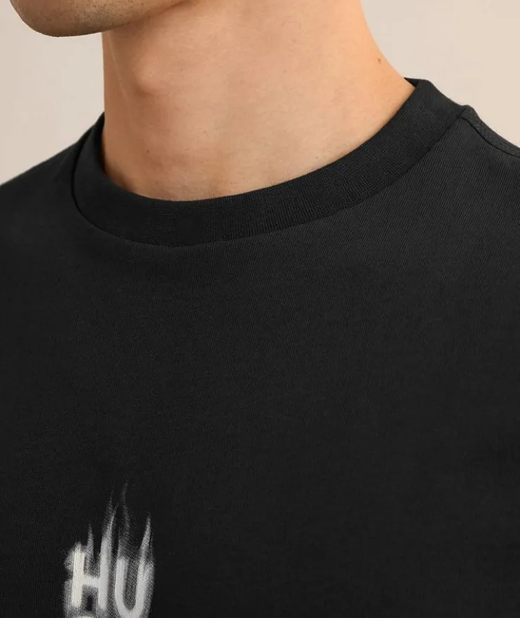 Stacked Smoke Logo Cotton T-Shirt