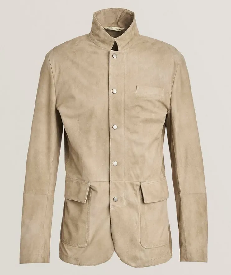 Stand Collar Leather Jacket