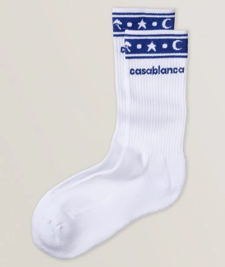 Star & Moon Trim Logo Socks