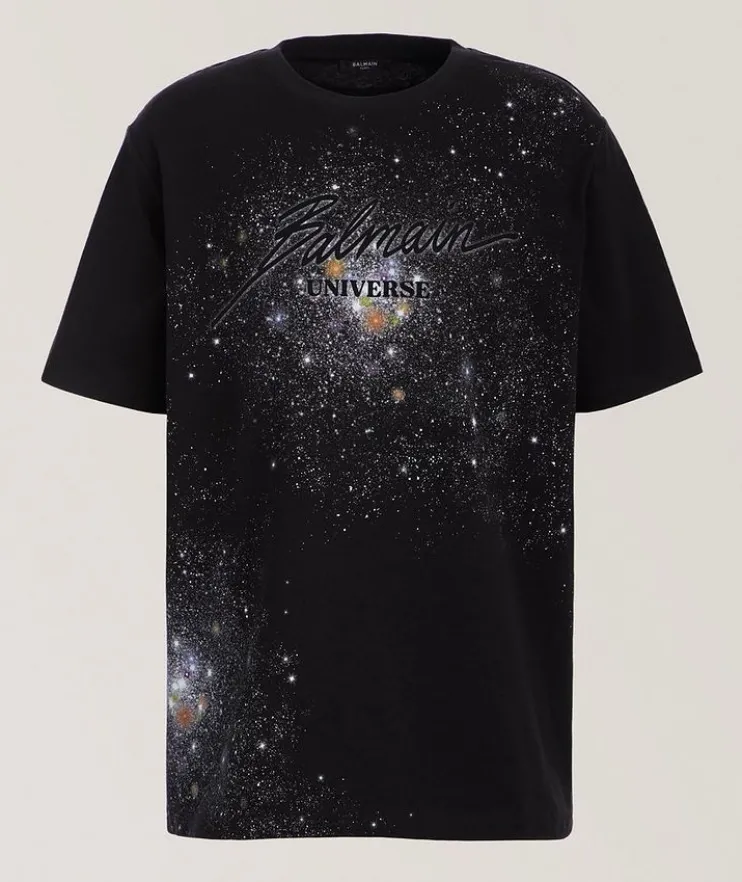 Stars-Print Cotton Crewneck T-Shirt
