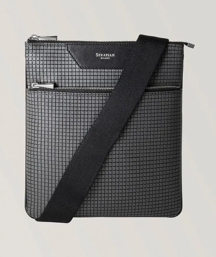 Stepan Canvas & Leather Flat Messenger Bag