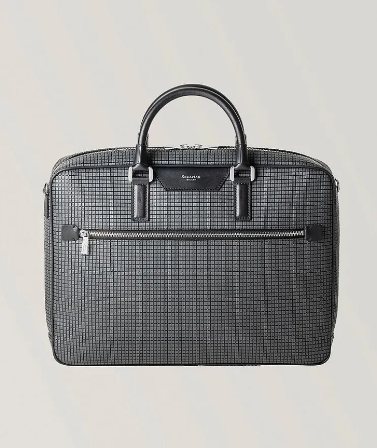 Stepan Canvas & Leather Slim Briefcase