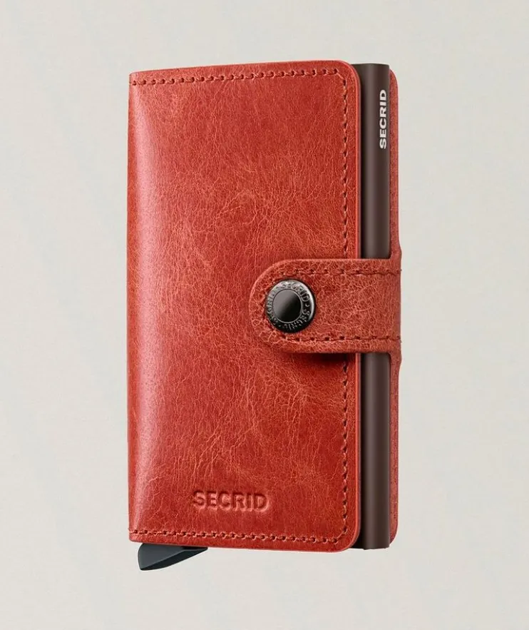 Stone-Washed Leather Miniwallet