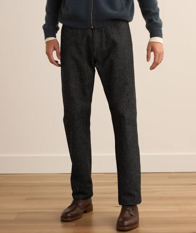 Straight-Fit Cotton-Silk Denim Jeans