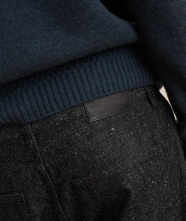 Straight-Fit Cotton-Silk Denim Jeans