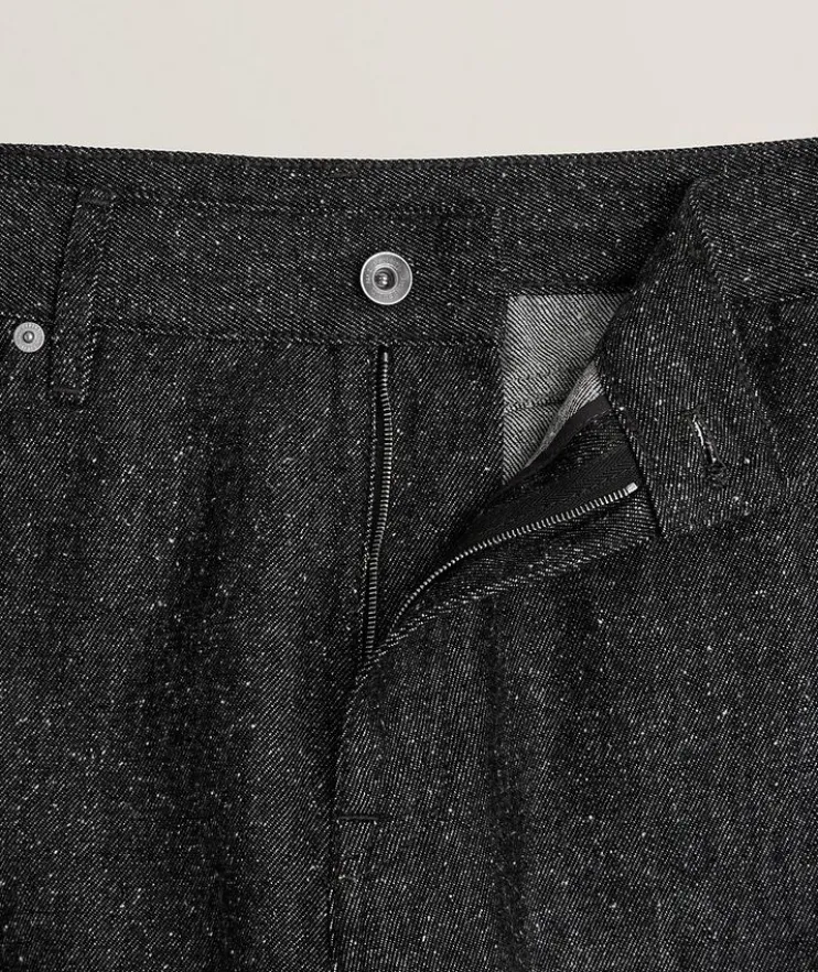 Straight-Fit Cotton-Silk Denim Jeans