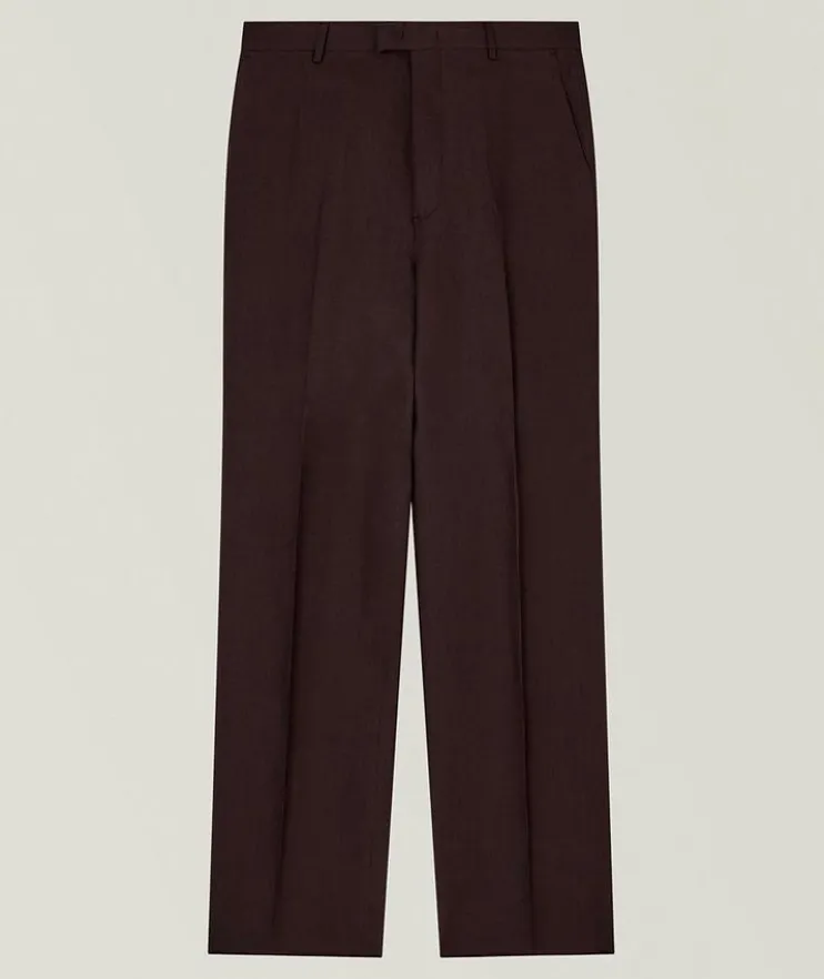 Straight-Leg Linen Dress Pants