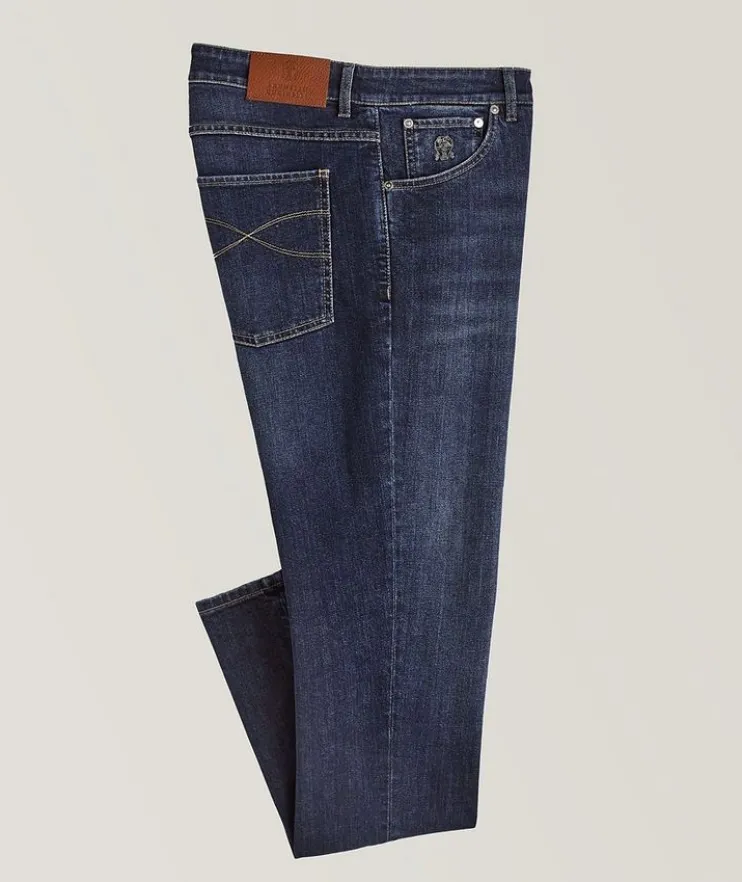 Stretch Garment Dyed Slim Fit Jeans