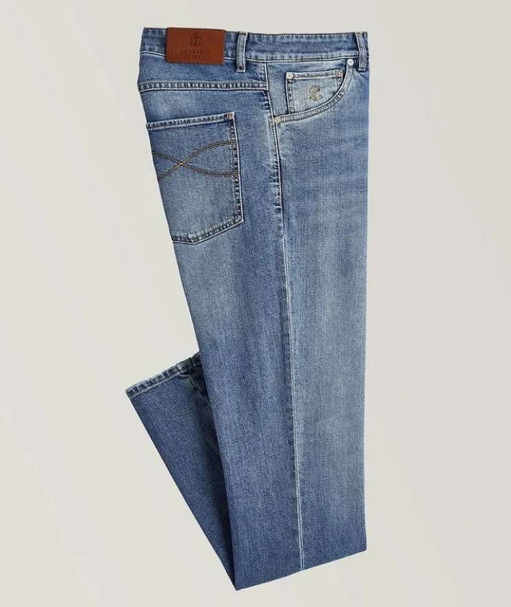 Stretch Garment Dyed Slim Fit Jeans