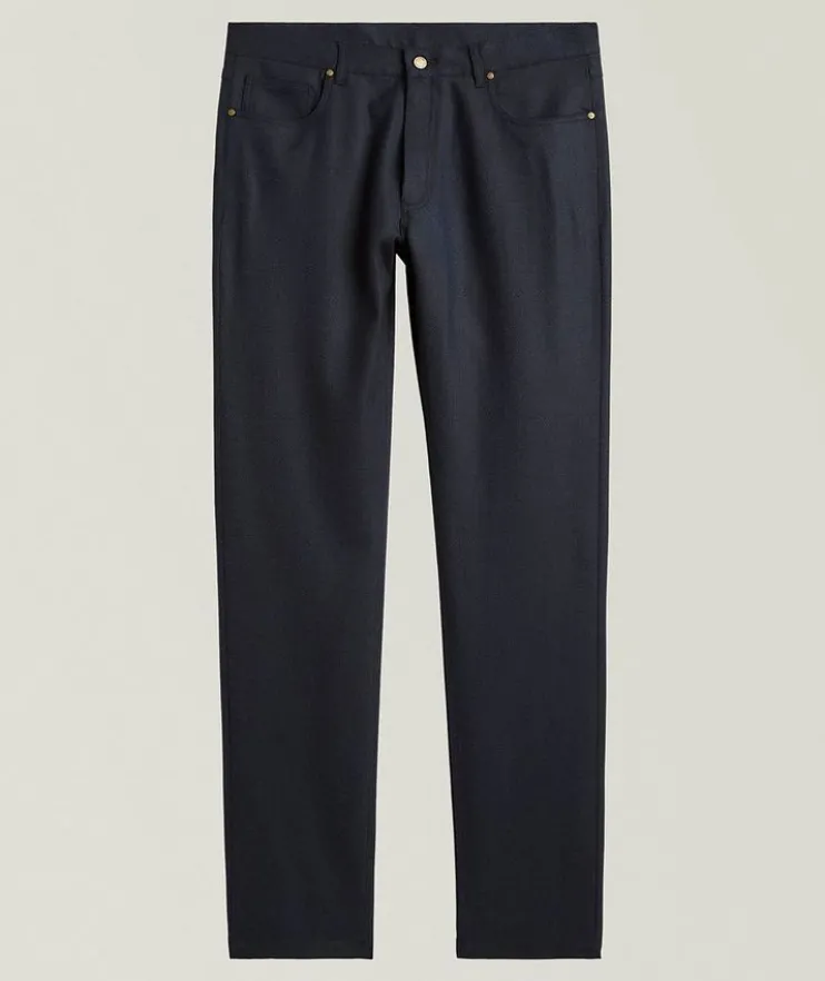 Stretch Virgin Wool Five-Pocket Pants