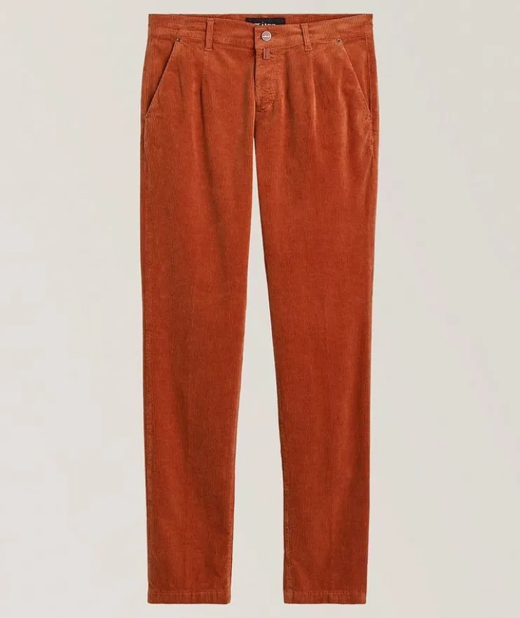 Stretch-Cotton Corduroy Flat Front Pants