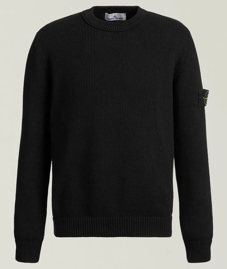 Stretch-Cotton Crewneck Sweater