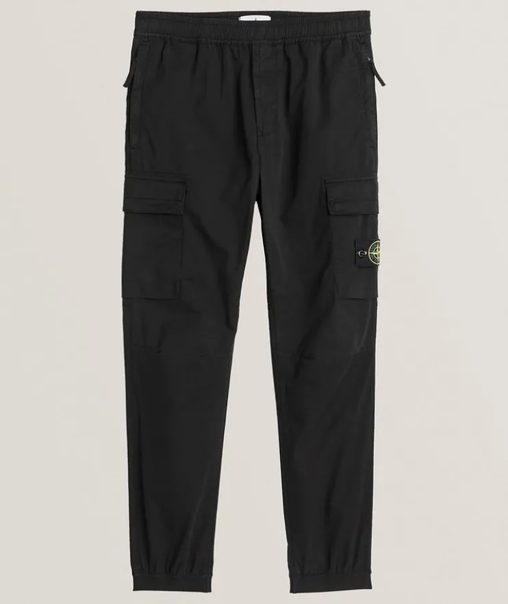 Stretch-Cotton Cuffed Cargo Pants