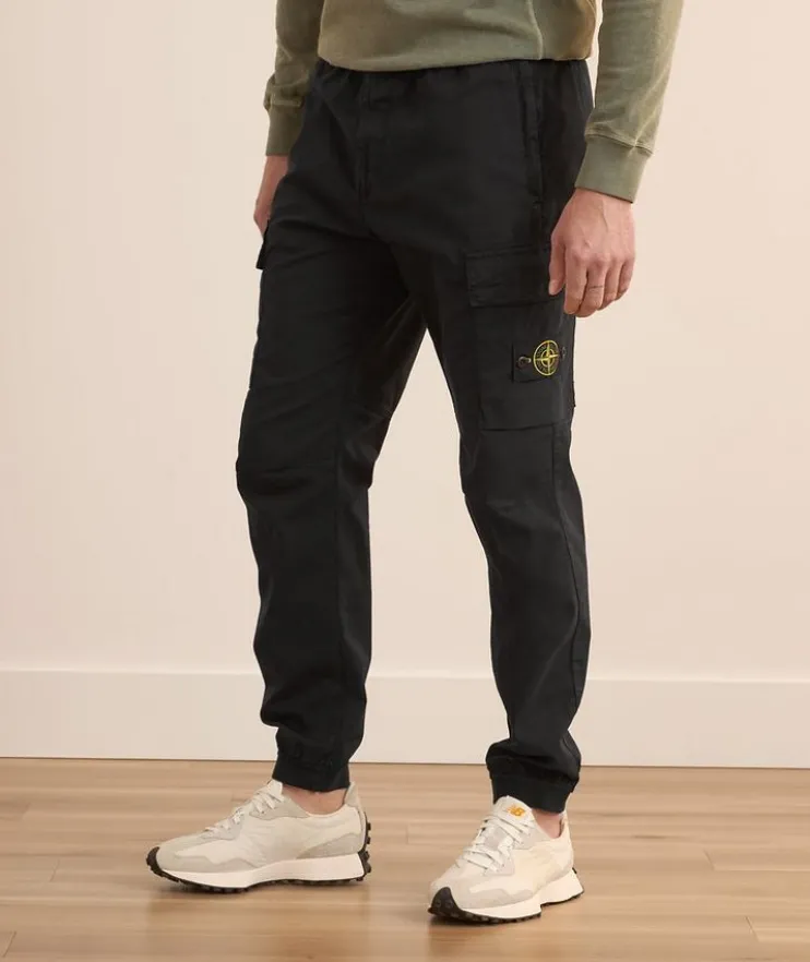 Stretch-Cotton Cuffed Cargo Pants