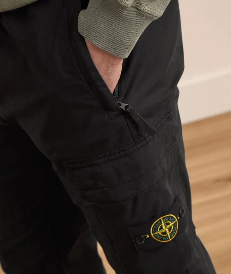 Stretch-Cotton Cuffed Cargo Pants