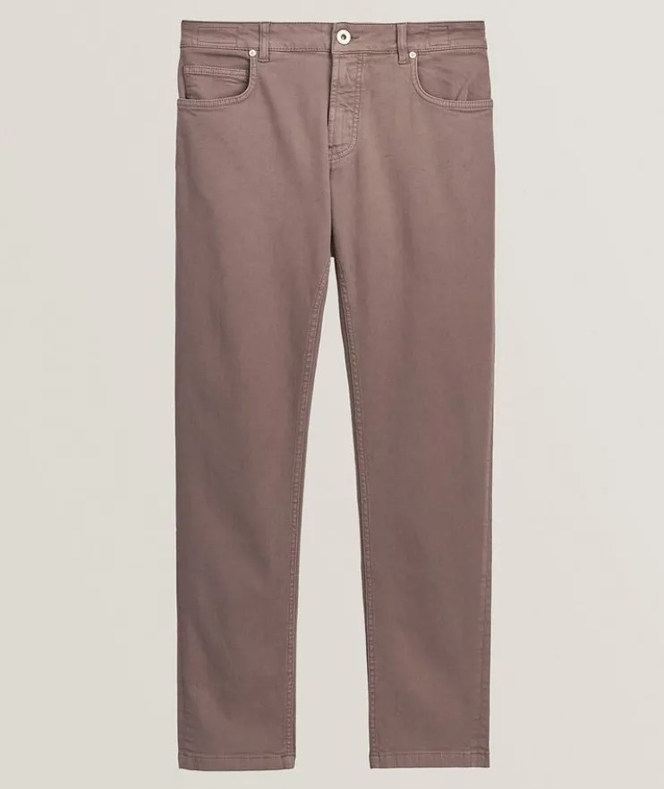 Stretch-Cotton Five-Pocket Pants