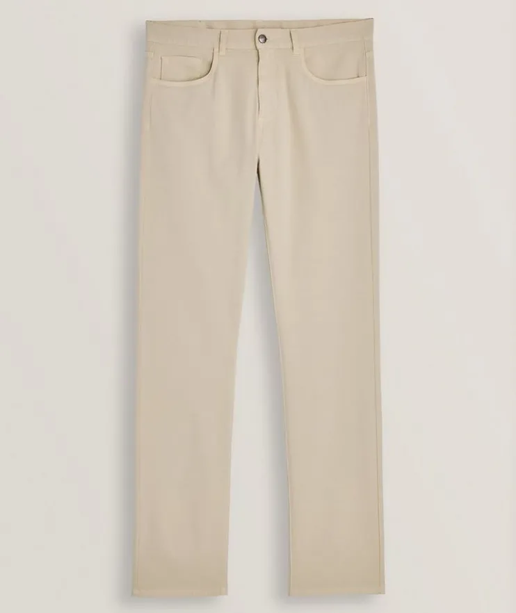 Stretch-Cotton Five Pocket Twill Pants