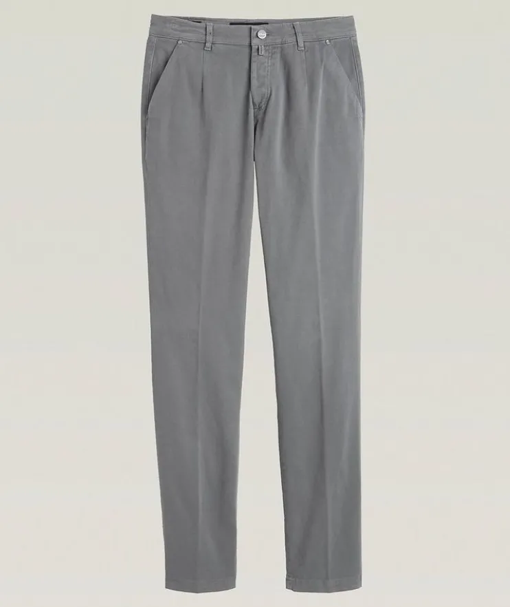 Stretch-Cotton Flat Front Pants