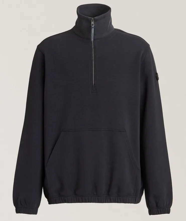 Stretch-Cotton Half-Zip Sweatshirt