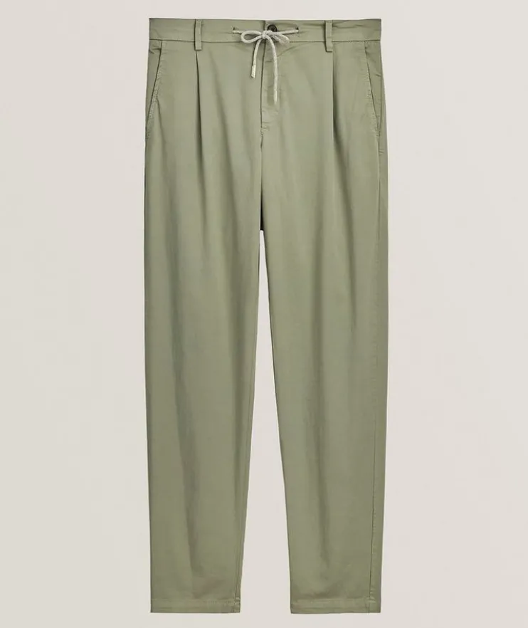 Stretch-Cotton Tapered Pants