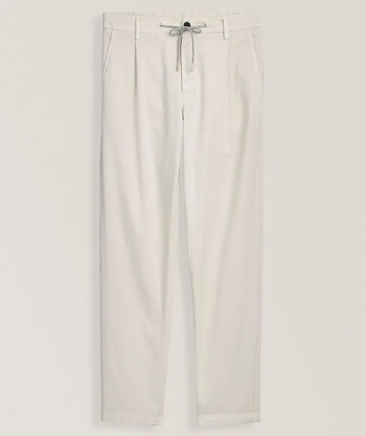 Stretch-Cotton Tapered Pants