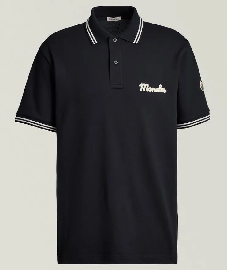 Stretch-Cotton Tipped Logo Polo