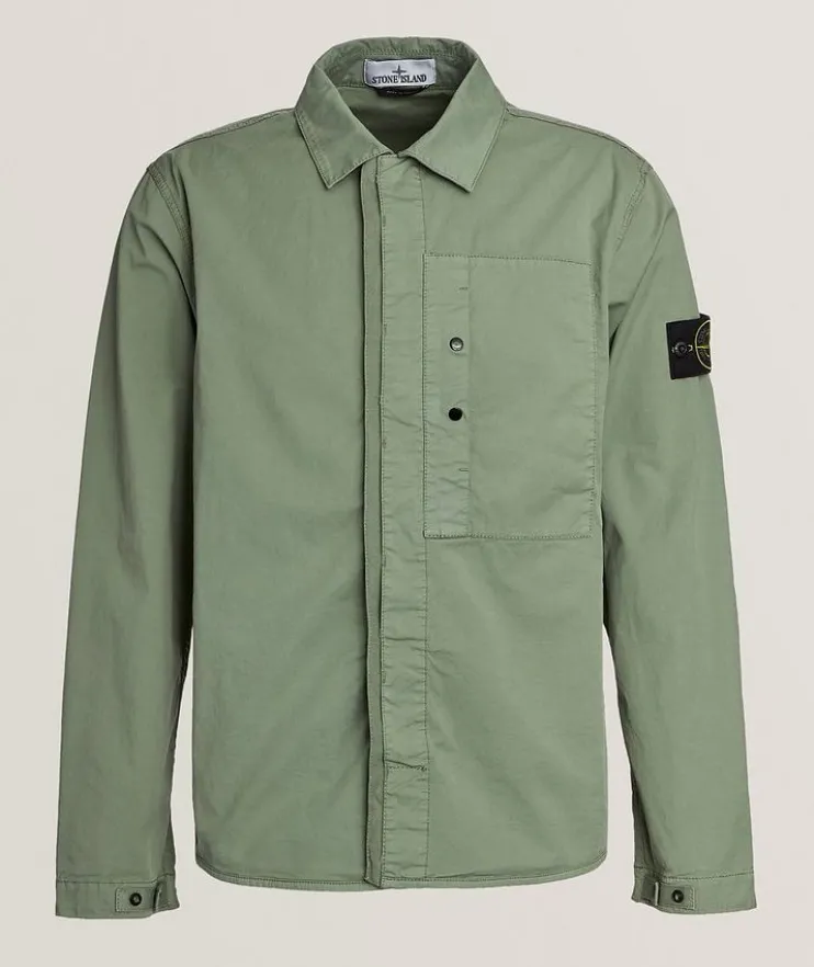 Stretch-Cotton Twill Overshirt