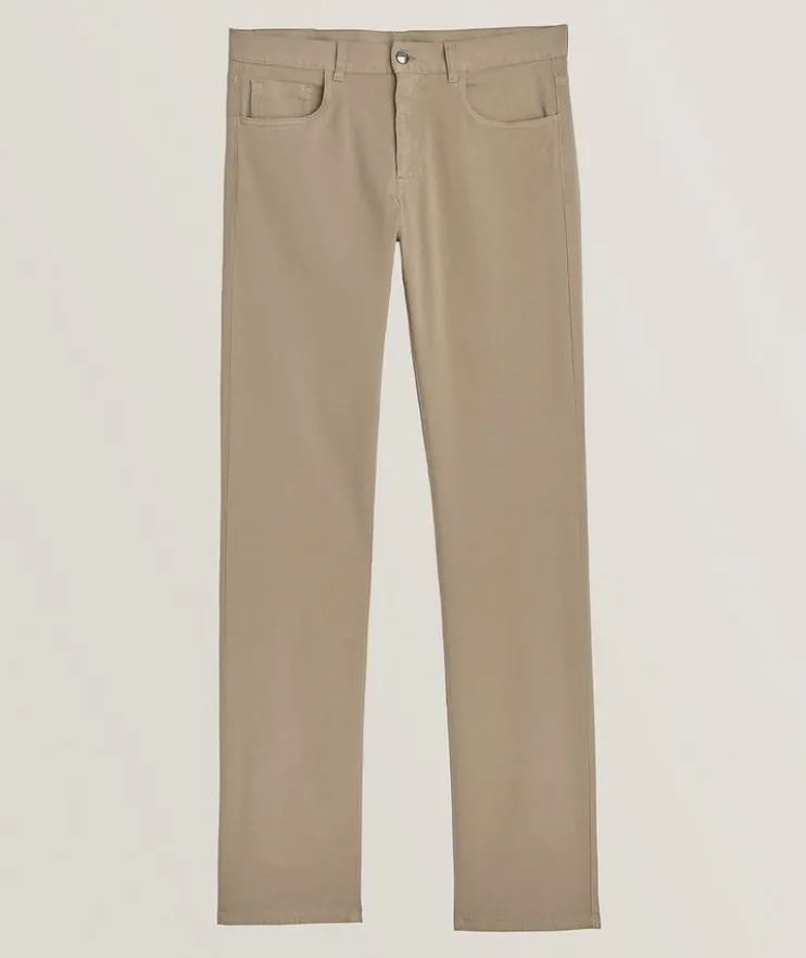 Stretch-Cotton Twill Five Pocket Pants