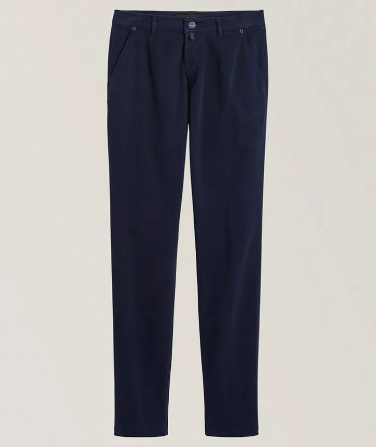 Stretch-Cotton Twill Flat Front Pants
