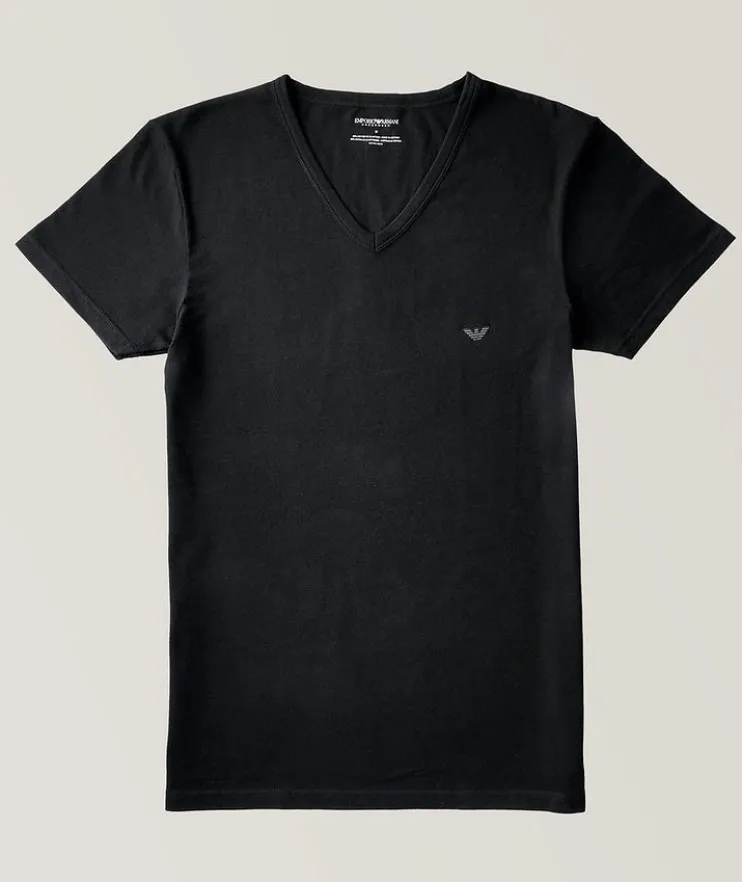 Stretch-Cotton V-Neck T-Shirt