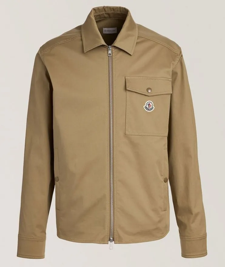 Stretch-Cotton Zip Overshirt