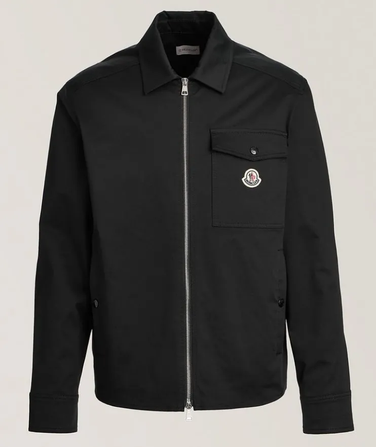 Stretch-Cotton Zip Overshirt