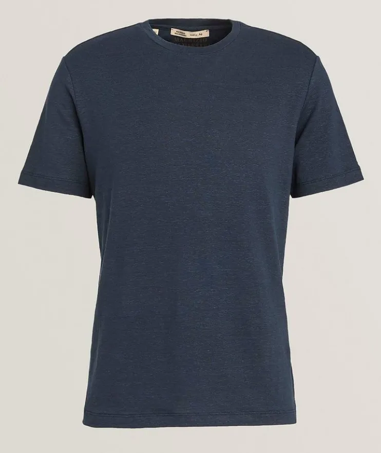 Stretch-Linen Crewneck T-Shirt